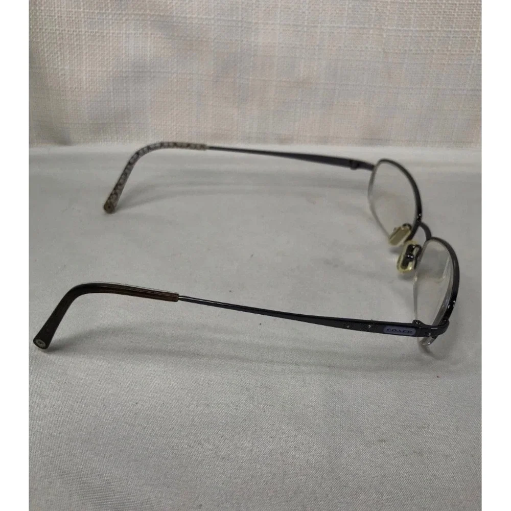 Coach Juliet 127 Slate Semi Rimless Eyeglasses Frames Rhinestone Floral Women